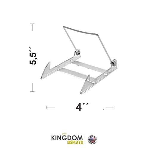 MADE IN USA 12-pack Sturdy & Durable Adjustable Acrylic Easels to Display Unnoticeably Plates, Art, Pictures & More - Unique on the Market