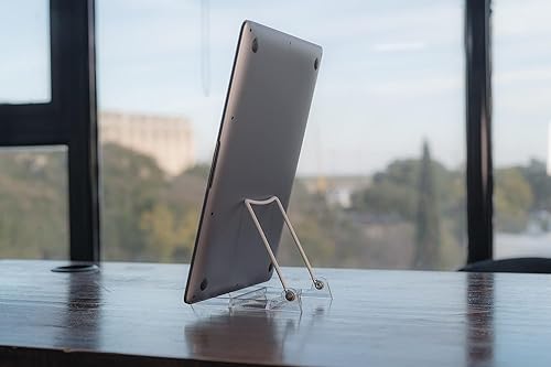 MADE IN USA 6-pack Sturdy & Durable Adjustable Acrylic Easels to Display Unnoticeably Plates, Art, Pictures & More - Unique on the Market