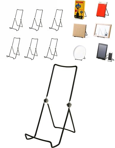 MADE IN USA 6-Pack Sturdy & Durable Adjustable Metal Easels to Display Books, Frames, Comics, Plates & More - Unique on the Market