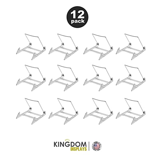 MADE IN USA 12-pack Sturdy & Durable Adjustable Acrylic Easels to Display Unnoticeably Plates, Art, Pictures & More - Unique on the Market