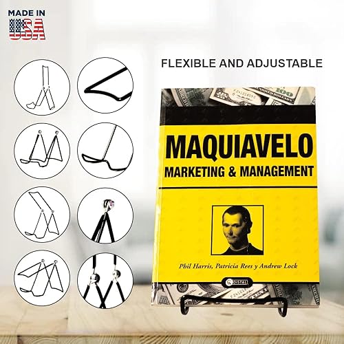 MADE IN USA 6-Pack Sturdy & Durable Adjustable Metal Easels to Display Books, Frames, Comics, Plates & More - Unique on the Market