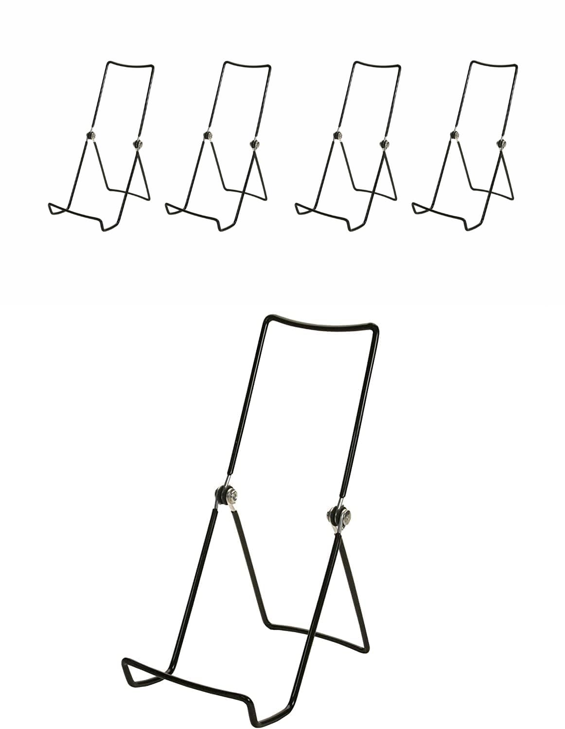 MADE IN USA 4-Pack Sturdy & Durable Adjustable Metal Easels to Display Books, Frames, Comics, Plates & More - Unique on the Market