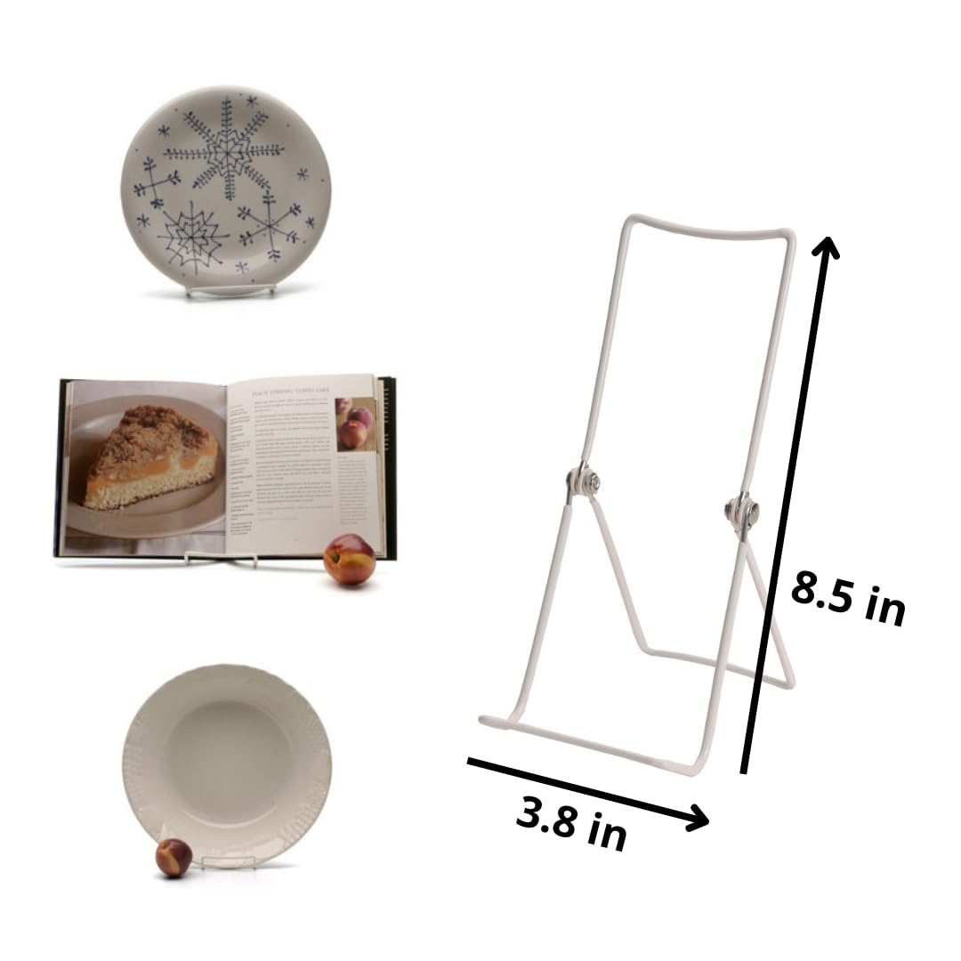 MADE IN USA 12-Pack Sturdy & Durable Adjustable White Metal Easels to Display Books, Frames, Comics, Plates & More - Unique on the Market