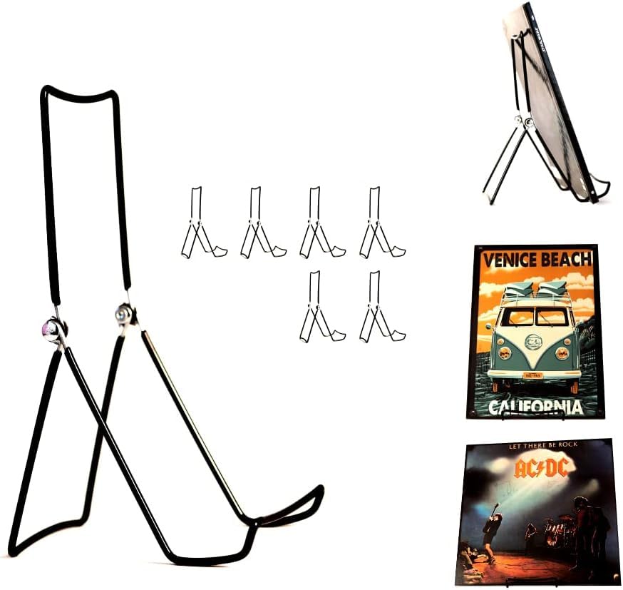 MADE IN USA 6-Pack Sturdy & Durable Adjustable Metal Easels to Display Books, Frames, Comics, Plates & More - Unique on the Market
