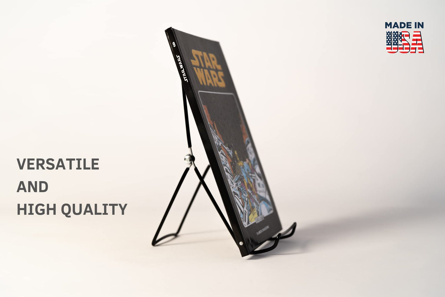 MADE IN USA 12-Pack Sturdy & Durable Adjustable Metal Easels to Display Books, Frames, Comics, Plates & More - Unique on the Market