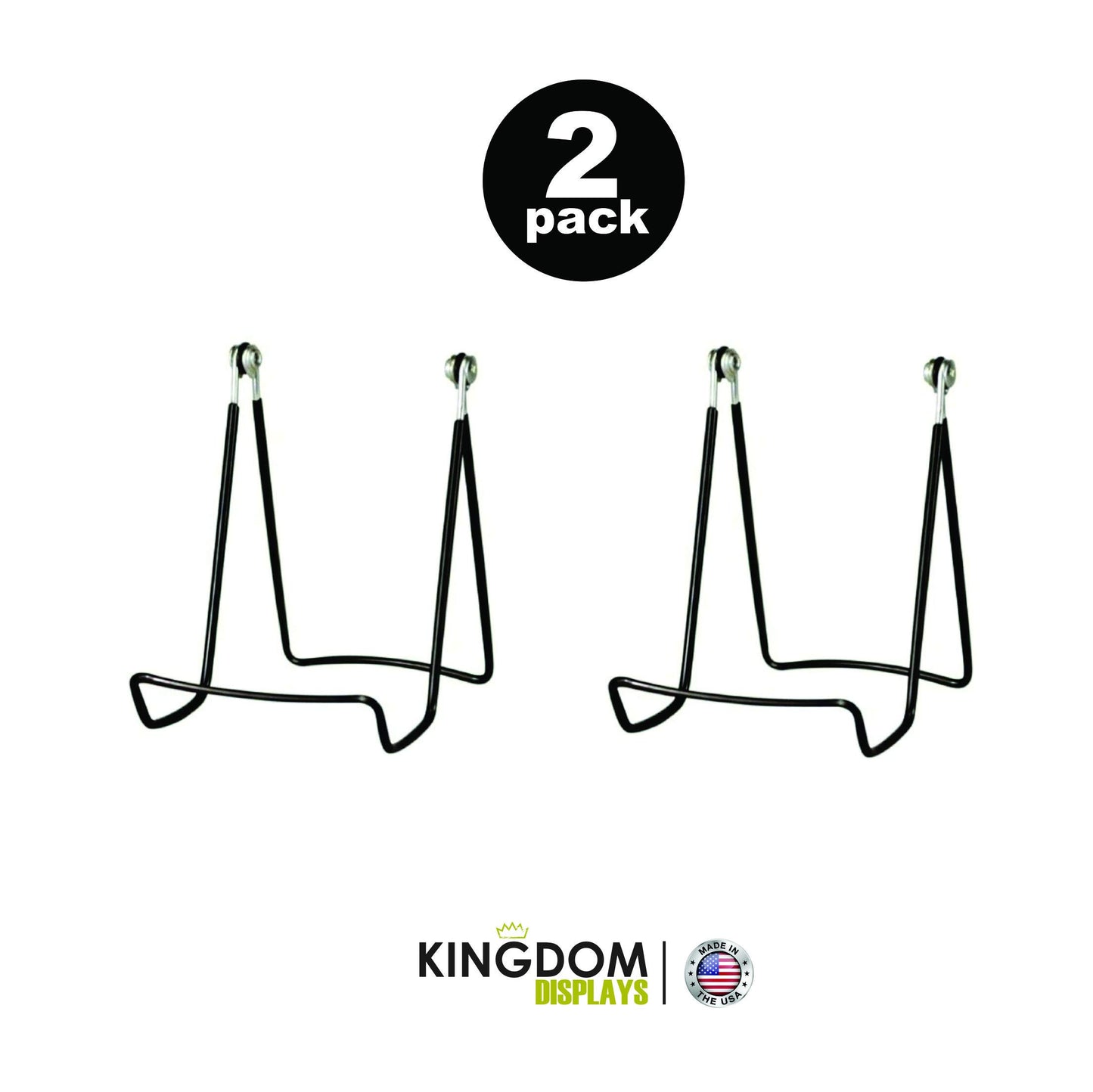 MADE IN USA 2-Pack Sturdy & Durable Adjustable Metal Easels to Display Books, Frames, Comics, Plates & More - Unique on the Market
