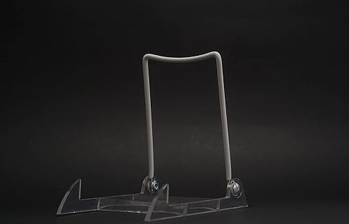 KINGDOM SOLUTIONS MADE IN USA 6-pack Sturdy & Durable Adjustable Acrylic Easels to Display Unnoticeably Plates, Art, Pictures & More - Unique on the Market