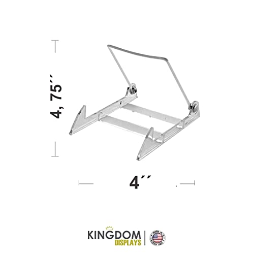 KINGDOM SOLUTIONS MADE IN USA 12-pack Sturdy & Durable Adjustable Acrylic Easels to Display Unnoticeably Plates, Art, Pictures & More - Unique on the Market