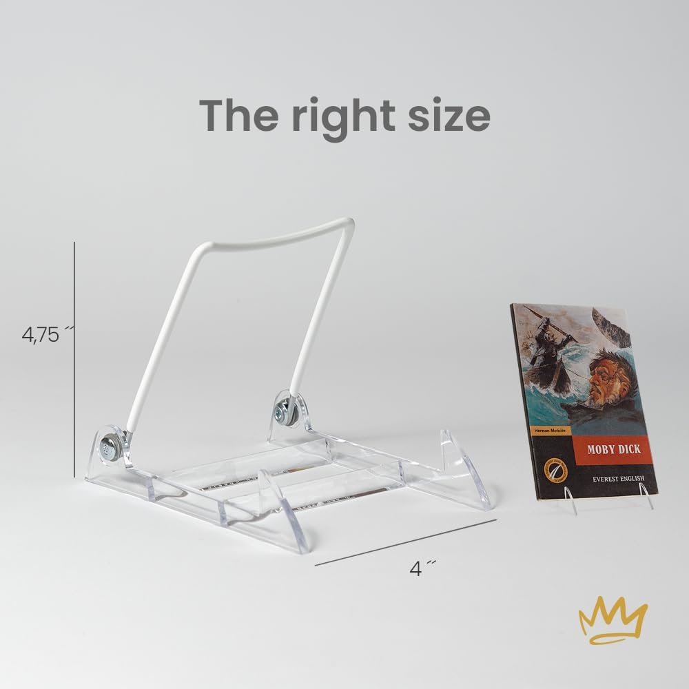 Adjustable Acrylic Easels In 4.75" - Plate Stand - Sturdy Book Stand for Art, Pictures, Plates, Frames - Unique on the Market