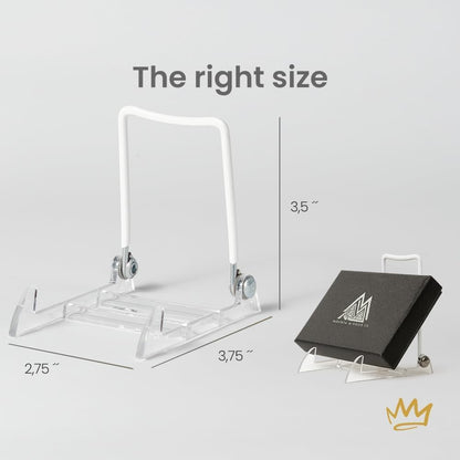 Adjustable Acrylic Easels Size in 3.5" - Plate Stand - Sturdy Book Stand for Art, Pictures, Plates, Frames - Unique on the Market