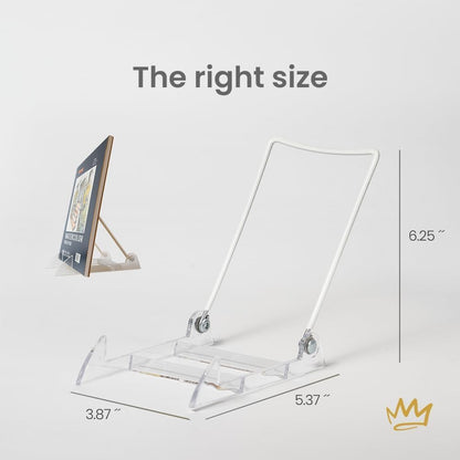 Adjustable Acrylic Easels 6.25" - Plate Stand - Sturdy Book Stand for Art, Pictures, Plates, Frames - Unique on the Market