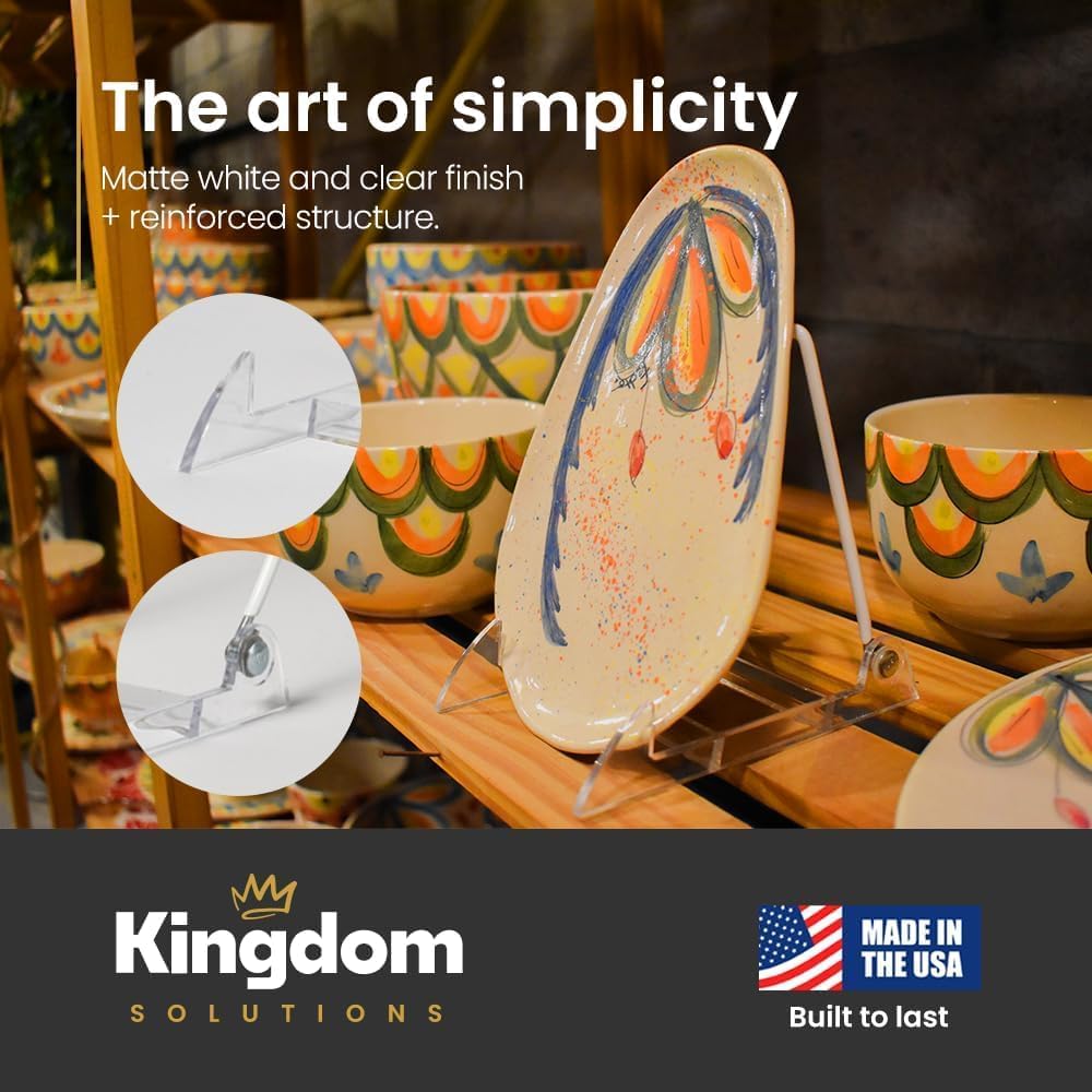 Adjustable Acrylic Easels 6.25" - Plate Stand - Sturdy Book Stand for Art, Pictures, Plates, Frames - Unique on the Market