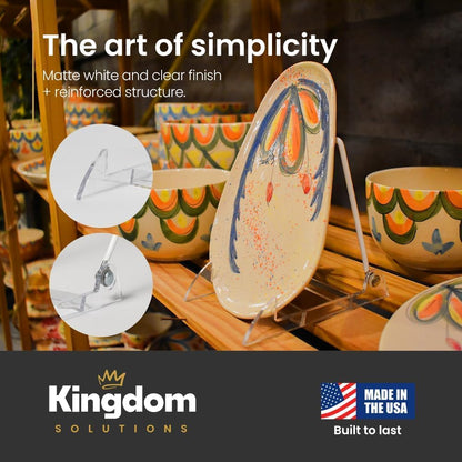 Adjustable Acrylic Easels 6.25" - Plate Stand - Sturdy Book Stand for Art, Pictures, Plates, Frames - Unique on the Market