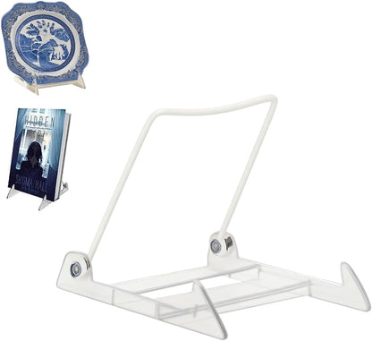 Adjustable Acrylic Easels In 4.75" - Plate Stand - Sturdy Book Stand for Art, Pictures, Plates, Frames - Unique on the Market
