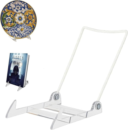 Adjustable Acrylic Easels in 5.5" - Plate Stand - Sturdy Book Stand for Art, Pictures, Plates, Frames - Unique on the Market