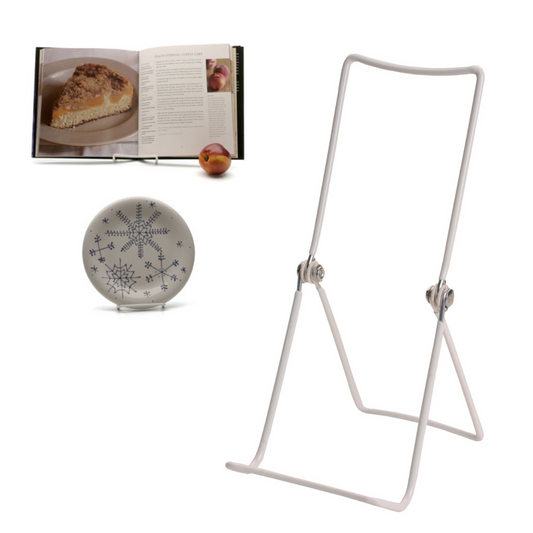 MADE IN USA 12-Pack Sturdy & Durable Adjustable White Metal Easels to Display Books, Frames, Comics, Plates & More - Unique on the Market