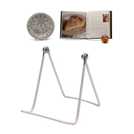 MADE IN USA 12-Pack Sturdy & Durable Adjustable White Metal Easels to Display Books, Frames, Comics, Plates & More - Unique on the Market