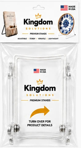 4.75″ Acrylic & Metal Stand — retail two-pack packaging