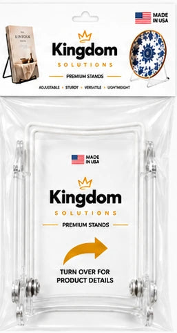 3.5″ Acrylic & Metal Stand — retail two-pack packaging